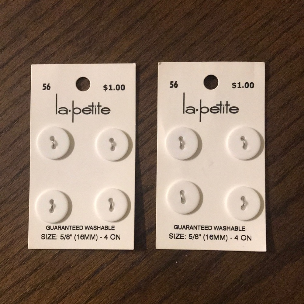 Brand New Blumenthal Lansing Co. La Petite White Buttons (2 Sets of 4, 8 Total)